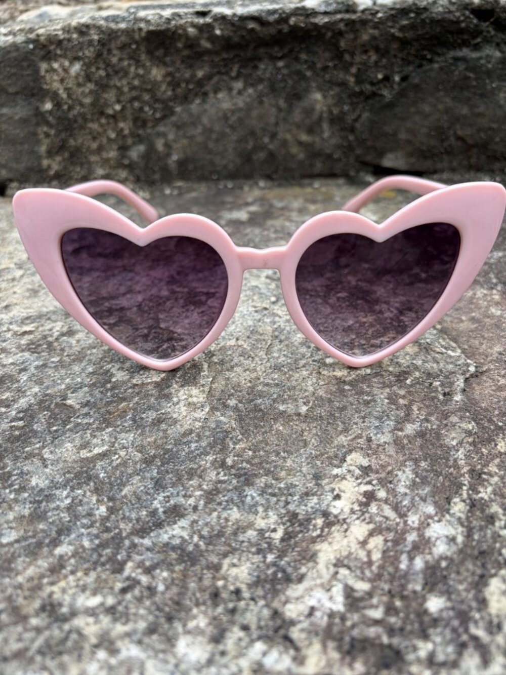 Pink Heart Shaped Gradient Sunglasses Retro Festival Party Rockabilly Shades NEW